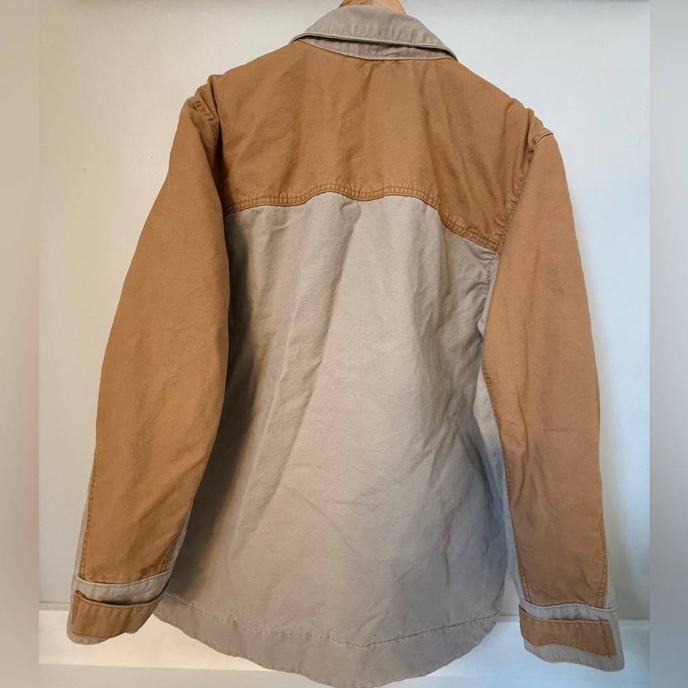 Wrangler Men's Chipmunk Mixed Canvas Beige and Tan Chore Jacket - Picture 3 of 9